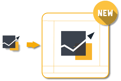 TransStock kopen of huren met pijl naar nieuwe versie en label ‘NEW’, symbool voor software-upgrades en continue ontwikkeling.