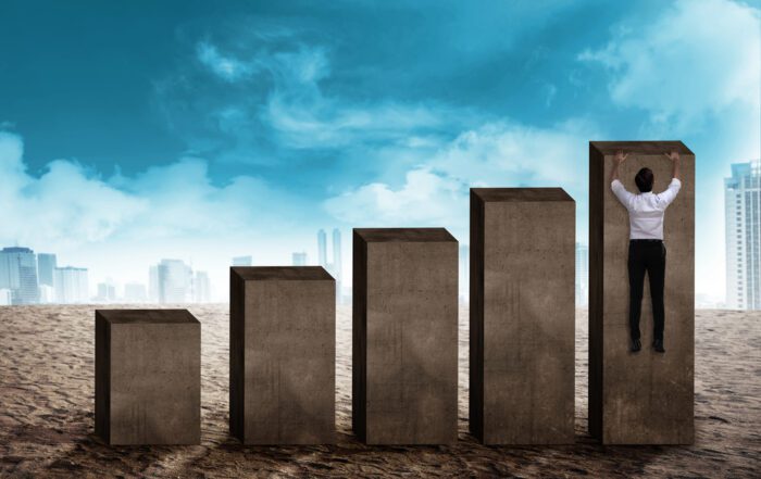 Voorbeeldgrafiek met Aroon Up en Aroon Down lijnen om marktsignalen zichtbaar te maken