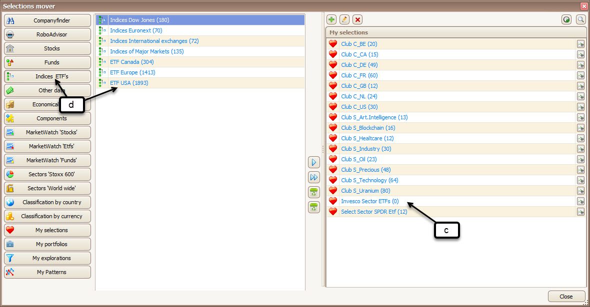 Nieuwe selectie aangemaakt in de mapstructuur van TransStock