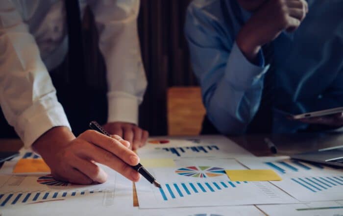 Financieel concept van Economic Value Added (EVA) met grafiek en kapitaalkost