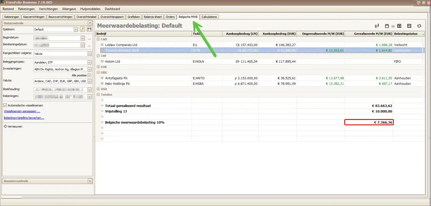 meerwaardebelasting beeld uit transfolio portefeuillebeheer