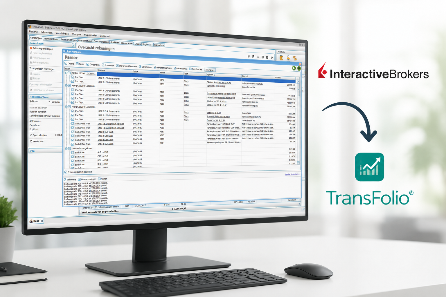 TransFolio Interactive Brokers koppeling — automatisch importeren van verrichtingen