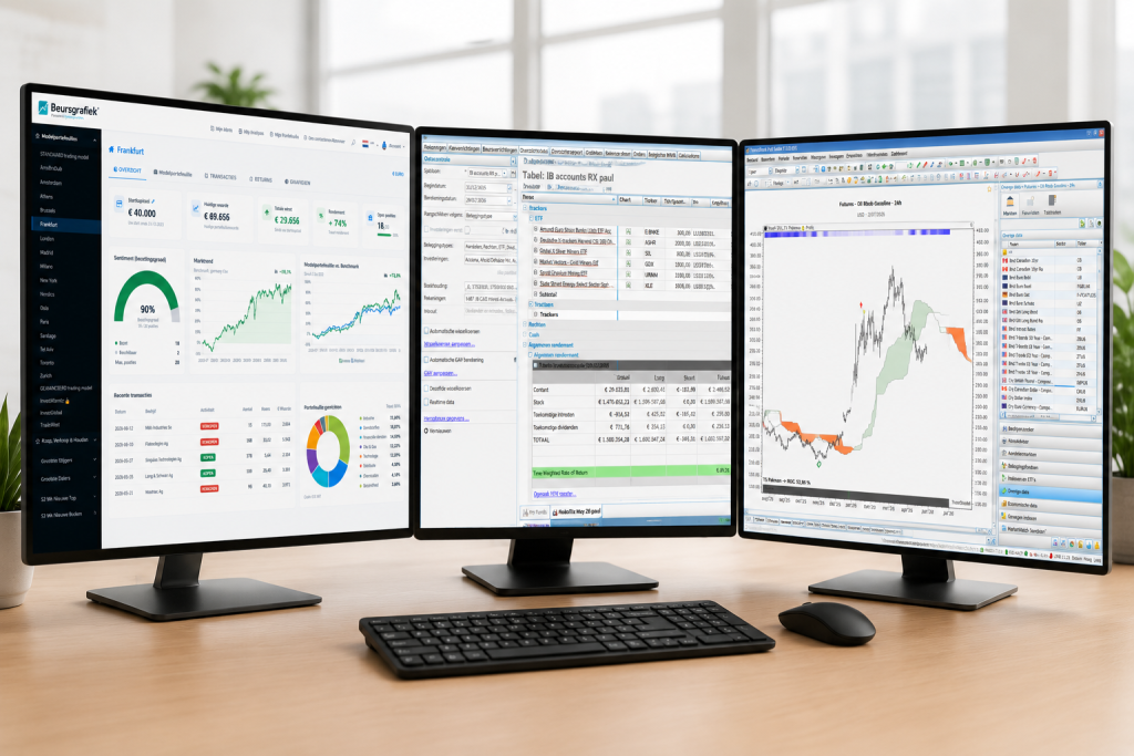 Base de datos de mercado de InvestABC: datos de mercado profesionales en múltiples pantallas.